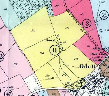 Village Farm land coloured yellow and numbered 11 on 1934 sale plan